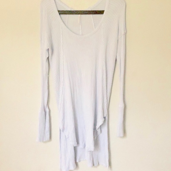 Free People Ventura High Low Blue Thermal Sz S - Picture 3 of 5